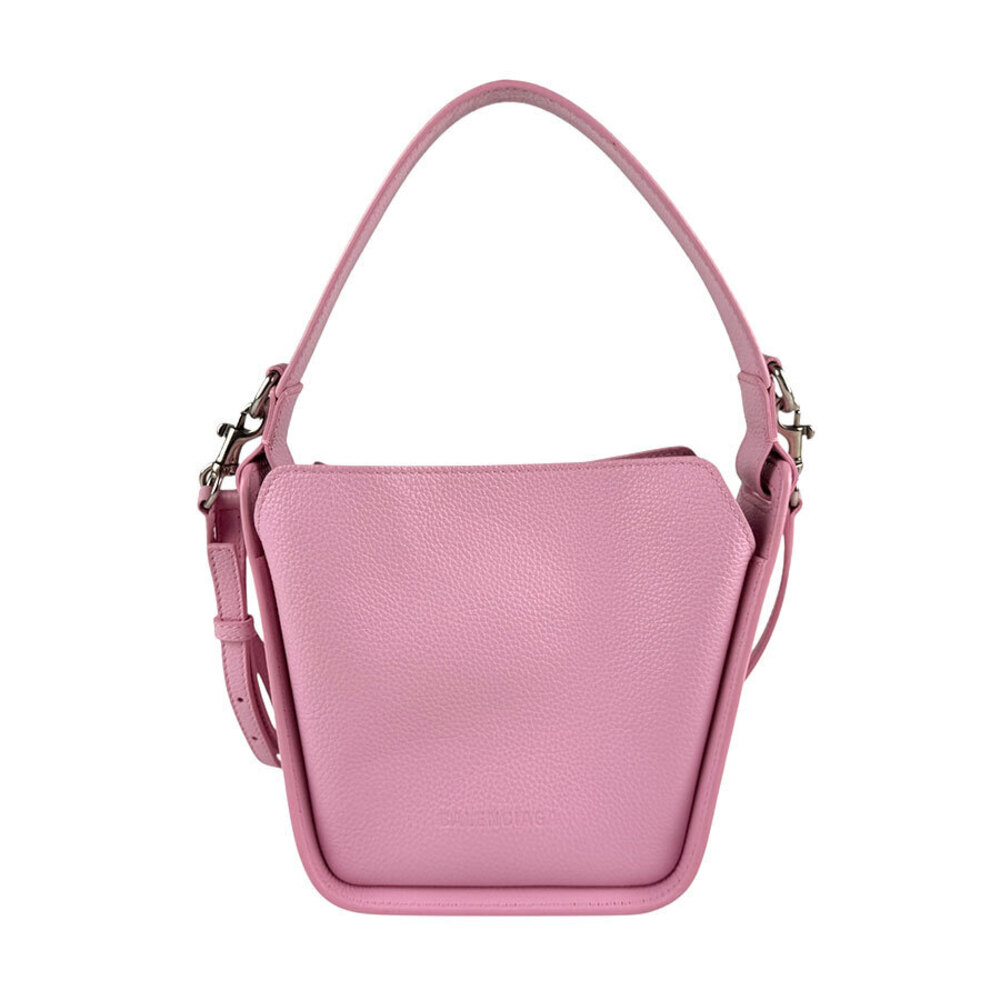 Balenciaga Tool North South XS Leather Crossbody Shoulder Bag Pink Silver